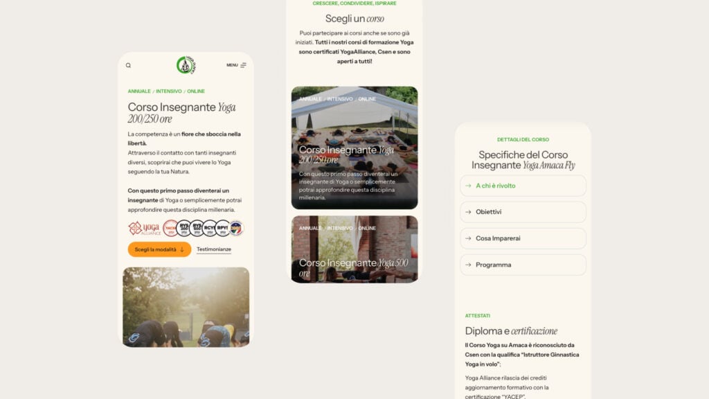 yogaformazione mobile overview